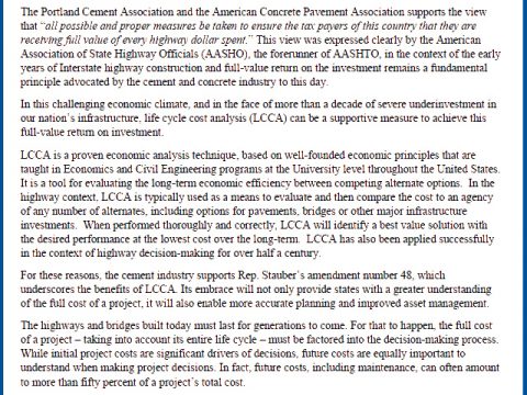 ACPA and PCA Support LCCA Amendment  