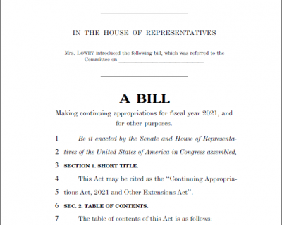 House Continuing Resolution Includes One-Year Highway Bill Extension